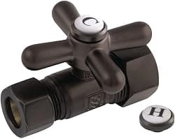 Kingston Brass CC44455X 5/8" OD Comp X 1/2" OD Comp Straight Shut-Off Valve, Oil Rubbed Bronze