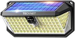 TECKNET 416 LED Solar Powered Outdoor Lights, 270° Angle & 3 Lighting Modes Motion Sensor Light Outdoor, Security Solar Lights Waterproof - 1 Pack