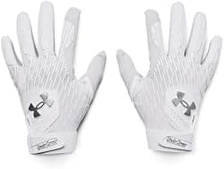 Under Armour Men's Clean Up Baseball Gloves, (100) White/Metallic Silver/Metallic Silver, Large