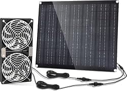 Solar Prowered Fan, 30W Solar Fan, Solar Panel Fan kit, Solar Exhaust Fan, Suitable for Small Chicken coops, Greenhouses, Sheds, Pet Houses