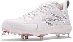 New Balance Women's FuelCell Romero Duo Softball Shoe, White/Silver/White, 12 W