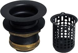 Westbrass A218-62 Junior Bar and Laundry Sink Drain Assembly with Removable Strainer Basket, Matte Black