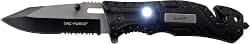 Tac-Force Pocket Folding Knife, 8" Overall, Two Tone Silver and Black Blade, LED Light for Emergency, Rescue, EMT, EDC