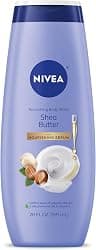 NIVEA Nourishing Shea Butter Body Wash with Nourishing Serum, Moisturizing Body Wash for Women, Enriched Provitamin B5 and Vitamin E, 20 Fl Oz Bottle