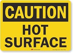 SmartSign "Caution - HOT Surface" Label | 5" x 7" 3M Reflective Laminated Vinyl