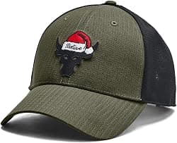 Under Armour Men's Project Rock Red One Trucker Hat, Marine OD Green/Black/Red, One Size Fits Most