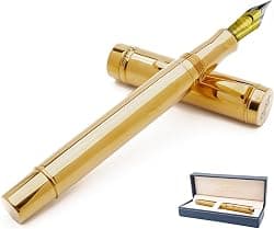 Conklin Duragraph Metal Fountain Pen PVD Gold - 14K Medium Solid Gold Nib - Stylish & Durable PVD Coating - Ideal for Professionals & Collectors