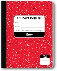 iScholar Composition Book, Wide Ruled, 9.75 x 7.5 - Inches, 100 Sheets, Cover Color May Vary (18100)