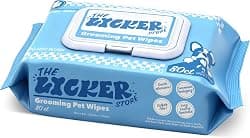THE LICKER Store PWP1000A Dog Grooming and Body Wipes, Hypoallergenic Pet Wipes with Aloe Vera, Chamomile & Coconut Oil, Cleaning & Deodorizing for Paws and Body, 80 Count