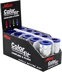 ColorFit by Milton 786TC Pneumatic Couplers - (T-style, Blue) - 1/4" NPT Male, (Box of 10)