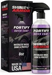 SHINE ARMOR Fortify Quick Coat - 8oz Ceramic Waterless Detailer Spray | 3-in-1 Wash, Wax & Nano-Ceramic Coating | Mirror Shine, Zero Streaks, No Dust Residue | 6-12 Month Protection | Made in USA