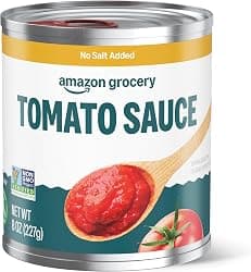 Amazon Fresh, Tomato Sauce, No Salt Added, 8 Oz (Previously Happy Belly, Packaging May Vary)