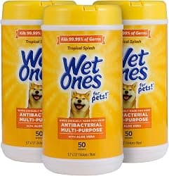 Wet Ones for Pets Multi-Purpose Dog Wipes with Aloe Vera, 50 Count - 3 Pack | Dog Wipes for All Dogs in Tropical Splash, Wipes for Paws & All Purpose