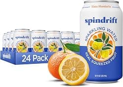Spindrift Sparkling Water, Yuzu Mandarin Flavored, Made with Real Squeezed Fruit, 12 Fl OZ Cans, Pack of 24 (Only 6 Calories per Can)