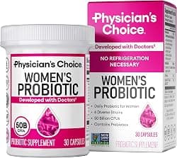 Physician's CHOICE Probiotics for Women - PH Balance, Digestive, UT, & Feminine Health - 50 Billion CFU - 6 Unique Strains for Her - Organic Prebiotics, Cranberry Extract+ - Women Probiotic - 30 CT