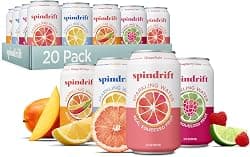 Spindrift Sparkling Water, 4 Flavor Variety Pack, Made with Real Squeezed Fruit, 12 Fl Oz (Pack of 20)