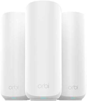NETGEAR Orbi 360 Series Dual-Band WiFi 7 Mesh Network System for Home (RBE363) – Wireless Router (no Modem) + 2 Extenders, 5 Gbps, Covers 6,000 sq.ft., 70 Devices, 2.5GB Internet Port, BE5000