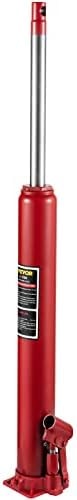 VEVOR 4 Ton Hydraulic Long Ram Jack, Cherry Picker Ram with Single Piston Pump, Manual Engine Hoist Cylinder with Handle and Flat Base, for Garage & Engine Lifting, Red