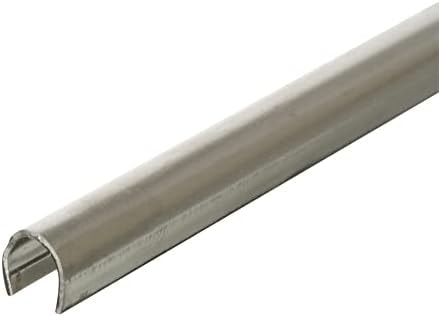 Prime-Line D 1579-1 Sliding Door Repair Track – Repair Worn or Damaged Sliding Glass Door Aluminum Tracks and Horizontal Window Tracks, 1/4” x 8’, Stainless Steel (Single Pack)