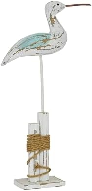Deco 79 Wood Bird Decorative Sculpture Home Decor Statue, Accent Figurine 12" x 3" x 21", White