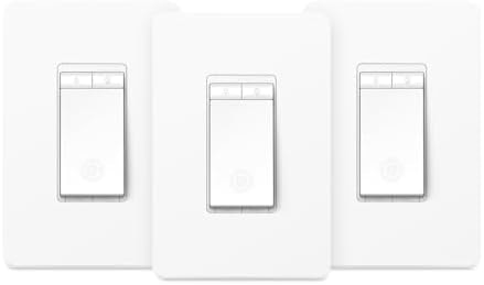 Kasa Smart Dimmer Switch HS220P3, Single Pole, Needs Neutral Wire, 2.4GHz Wi-Fi Light Switch Works with Alexa and Google Home, UL Certified,, No Hub Required, 3-Pack