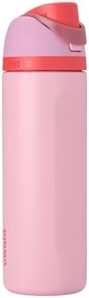 Owala FreeSip Insulated Stainless Steel Water Bottle with Straw for Sports and Travel, BPA-Free Sports Water Bottle, 24 oz, Angel Food Cake
