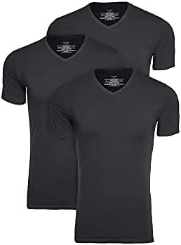 Calvin Klein Underwear Men's 3 Pack Cotton Stretch V Neck Tee, Black, L