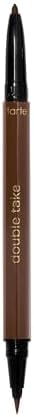tarte double take eyeliner – 2-in-1 Liquid & Gel Eyeliner for Bold All-Day Wear, Waterproof, Easy to Apply, Vegan, Cruelty-Free, full size, brown