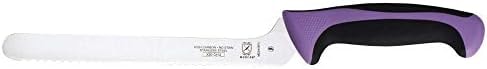 Mercer Culinary Millennia Color Handle Cutlery 8" Offset Bread Knife (Wavy Edge) Purple