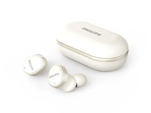 PHILIPS T4556 True Wireless Headphones with Active Noise Canceling (ANC) and IPX4 Water Resistance, White (Renewed)