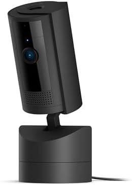 Ring Pan-Tilt Indoor Cam (newest model), See all around your home or business with 360° pan coverage, HD video, plus Two-Way Talk, Black