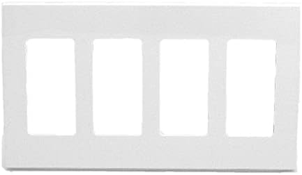 Leviton 4-Gang Decora Plus Wallplate Screwless Snap-On Mount, 80312-SW, White