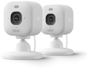 Blink Mini 2K+ (newest model) – Plug-in Home & Pet Indoor Security Camera with 2K video resolution, night vision, enhanced audio, motion detection – 2 cameras (White)