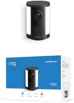Ring Spotlight Cam 2K (newest model), Battery, Home or business security, Wide-Angle Retinal 2K Video, 6x Enhanced Zoom, Motion-Activated Spotlights, Black