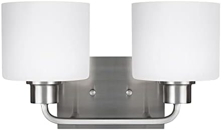 Sea Gull Lighting 4428802-962 Canfield Two-Light Wall / Bath Vanity Style Lights, Brushed Nickel