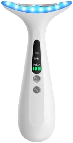 RNAIX Portable Neck Facial Massager, Constant Temperature Heat & Vibration, USB Rechargeable 3 Speeds, Relieve Fatigue, Accelerate Skincare Absorption