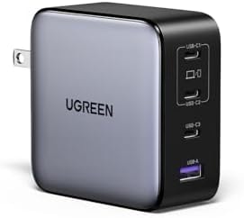 UGREEN Nexode 200W GaN USB C Charger, 4-Port Foldable Wall Charger