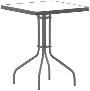 Flash Furniture Metal Square Table, Silver