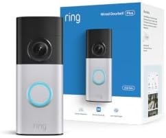 Ring Wired Doorbell 2K Plus (Newest Model) — Retinal 2K with wide-angle video, 6x Enhanced Zoom, and Night Vision, Nickel Silver