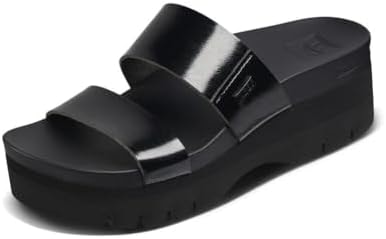 REEF Cushion Vista Higher Womens Sandal Black Patent 7