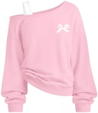 Arshiner Girls Off The Shoulder Sweatshirt Cute Long Sleeve Pullover Top