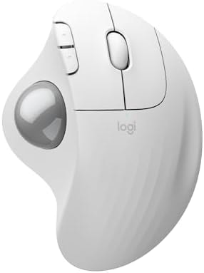 Logitech Ergo M575S Wireless Trackball Mouse- Off-White Silver Ball