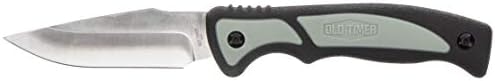 Old Timer Trail Boss 9in Fixed Blade Caping Knife with High Carbon Stainless Steel Blade, TPE Grip Handle, and Custom Molded Sheath for Hunting, Field Dressing, Skinning, Gutting, and Outdoors