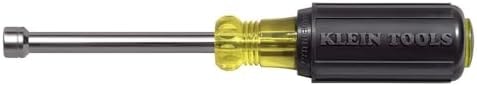 Klein Tools 630-6MM 6 mm Nut Driver, Made in USA, 3-Inch Hollow Shaft and Cushion Grip Handle