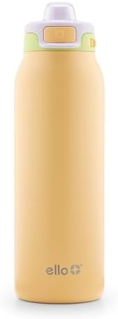 Ello Pop & Fill 32oz Stainless Water Bottle, Sip or Chug, Sunset Meadow