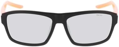 Nike Men's Sunglasses NIKE LIVEFREE TEMPO - Matte Black/Chrome Mirror with Grey With Silver Flash Lens