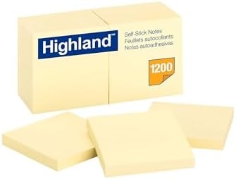 3M Highland Self-Sticking Note Pad (6549-YW)