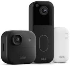 Blink Outdoor 2K+ and Video Doorbell – Two-year battery life, smart detection, Sync Module Core included – 1 Camera + Video Doorbell (Black)