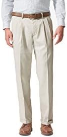 Dockers Men's Relaxed Fit Comfort Khaki Pants - Pleated, Porcelain Khaki, 30W x 32L