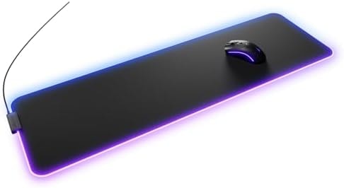 GLORIOUS Gaming Mouse Pad GMP 2 GLED - Large Extended - 2-Zone RGB Lighting, InfiniGlow Stitchless Edge, Premium Cloth Surface, Grippy Rubber Base, 36" x 11" x 0.1" - Large Extended Desk Mat